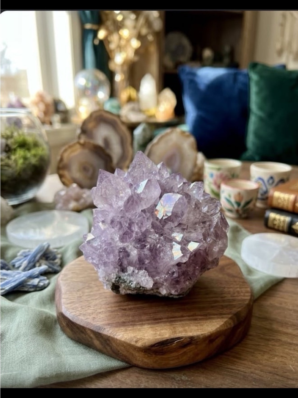 Amethyst Crystal Cluster - Lavender Decorative Geode